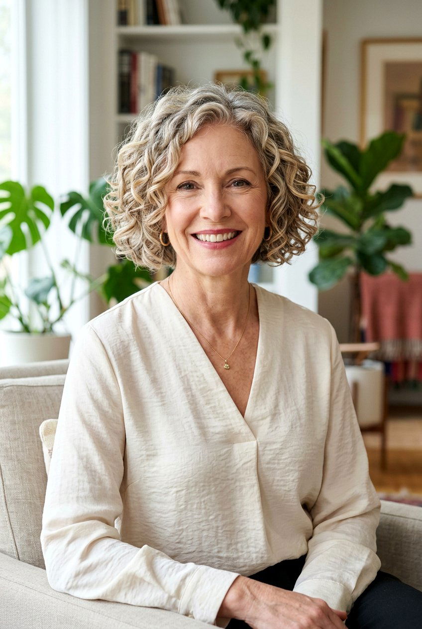 Classic Curly Bob - 20 curly bob for women over 50 - 20 curly bob for women over 50