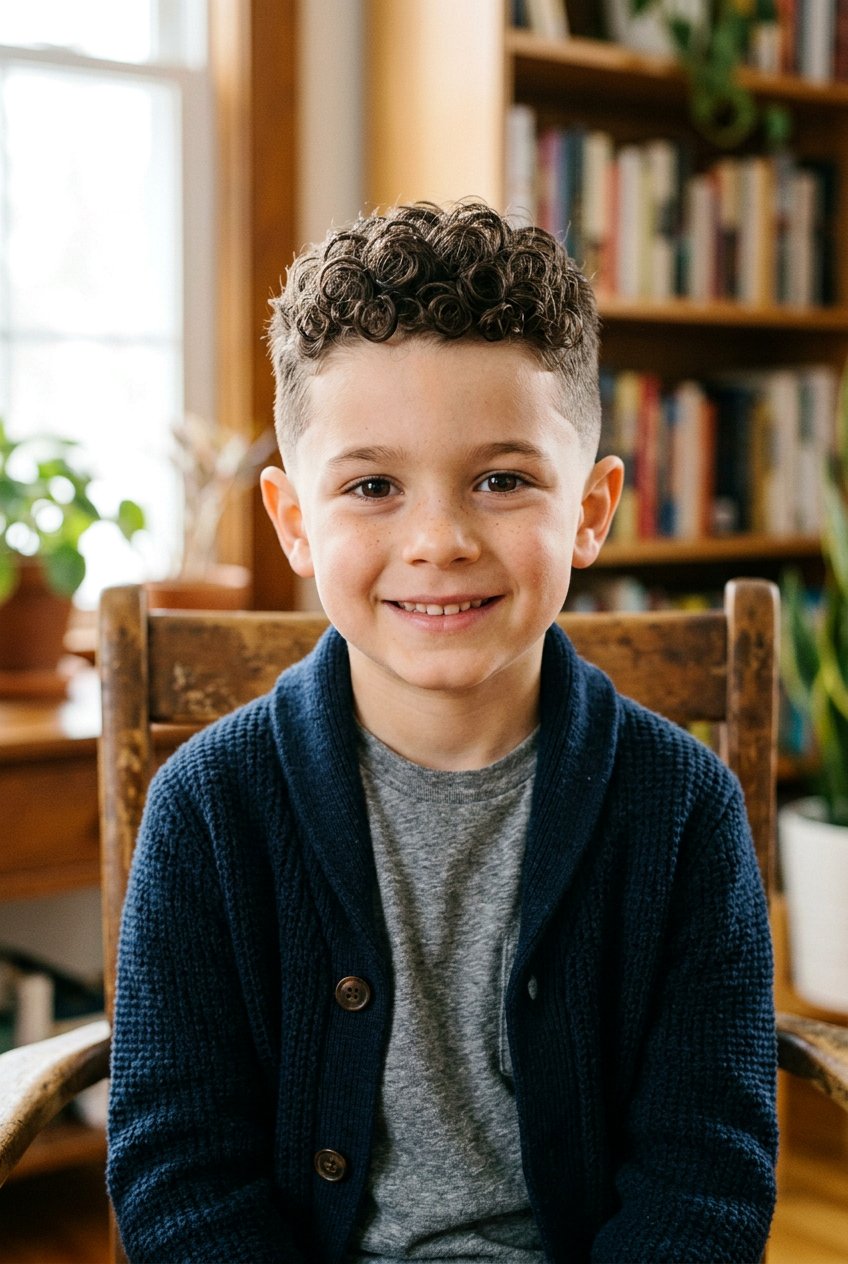 Classic Curly Crew Cut - 20 boys picture day hairstyle with curls - 20 boys picture day hairstyle with curls