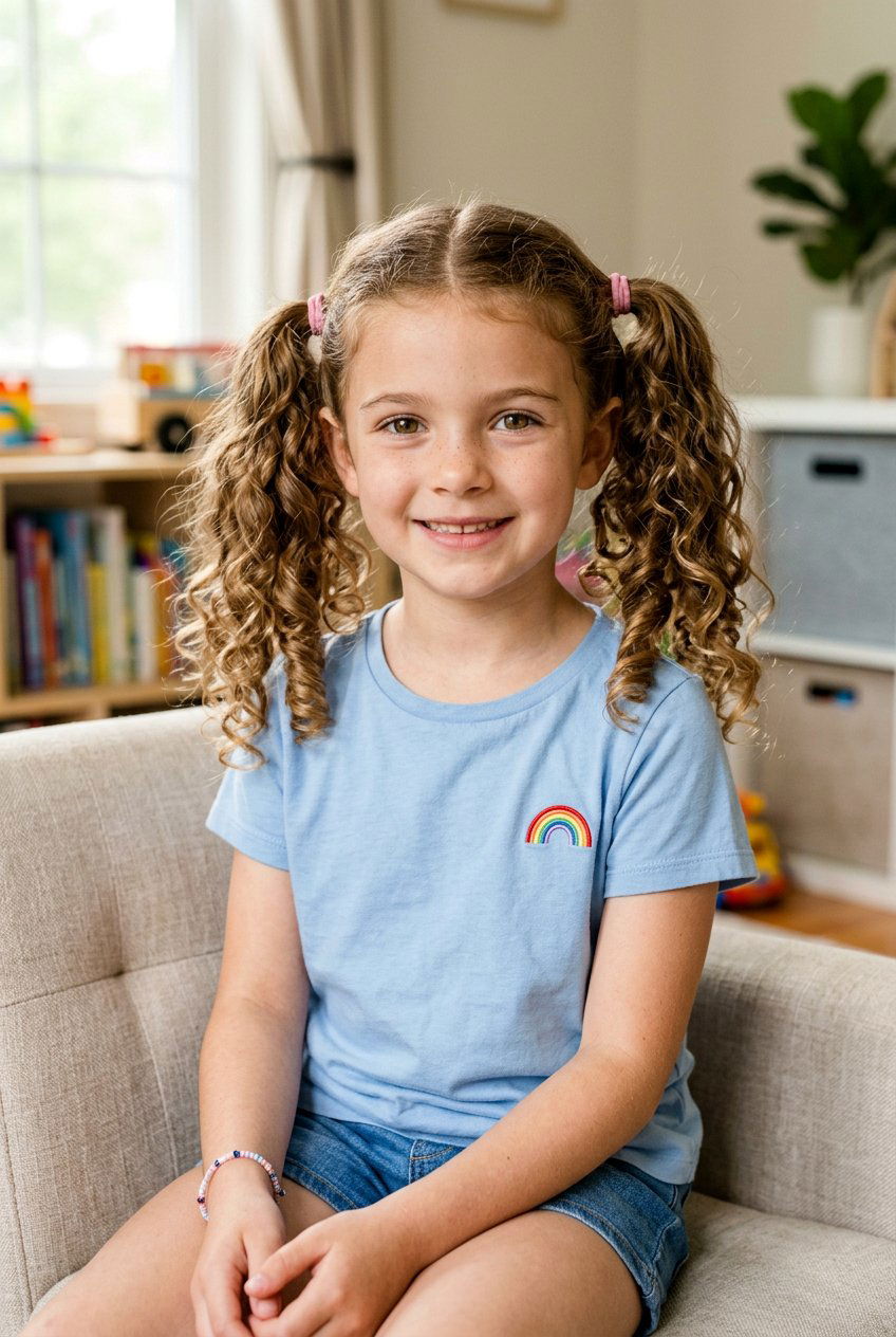 Classic Curly Pigtails For Girls - 20 pigtail curls for girls - 20 pigtail curls for girls