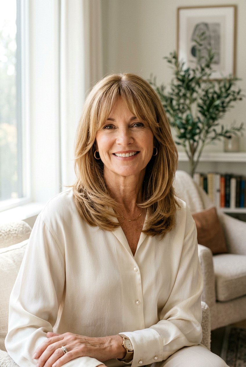 20 Elegant Curtain Bangs for Women Over 50 to Try Right Now