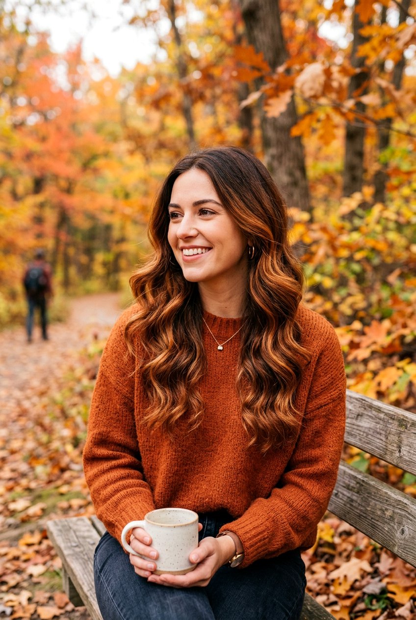 Classic Fall Copper Balayage On Brown Hair - 20 fall copper balayage - 20 fall copper balayage