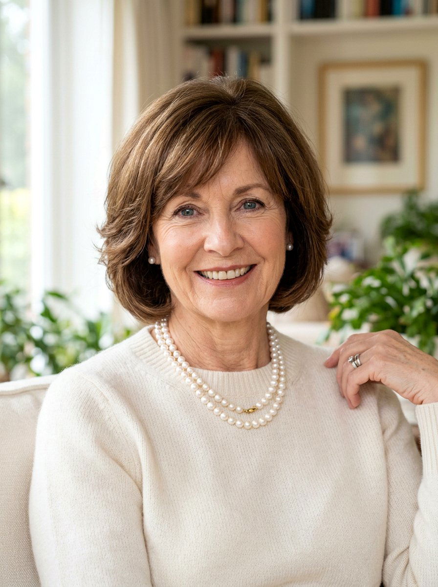 Classic Feathered Bob With Soft Layers - 20 short feathered bob for women over 60 - 20 short feathered bob for women over 60