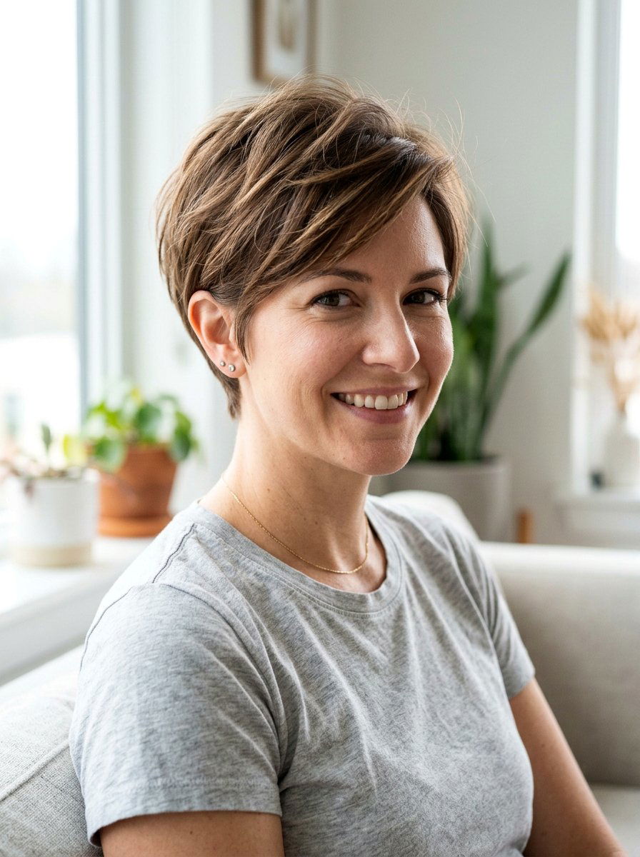 Classic Feathered Pixie Haircut With Crown Volume - 20 short haircut with feathered crown - 20 short haircut with feathered crown