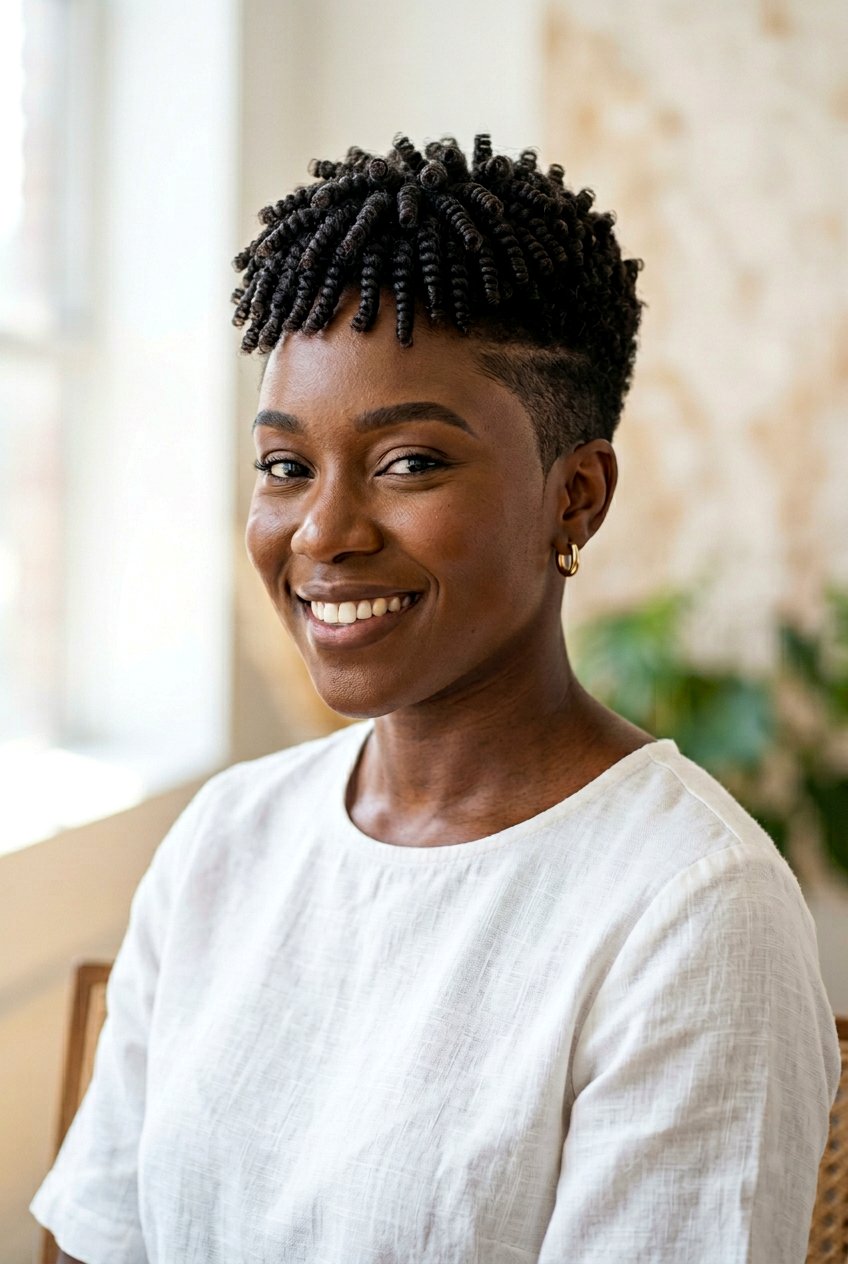 Classic Finger Coils on Low Tapered Cut - 20 finger coils on tapered cut - 20 finger coils on tapered cut