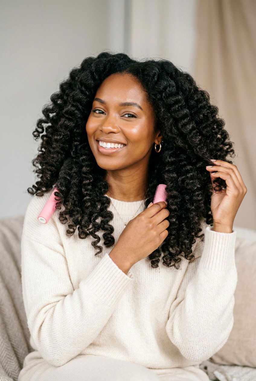 Classic Foam Roller Set on Natural Hair - 20 natural hair roller set styles - 20 natural hair roller set styles