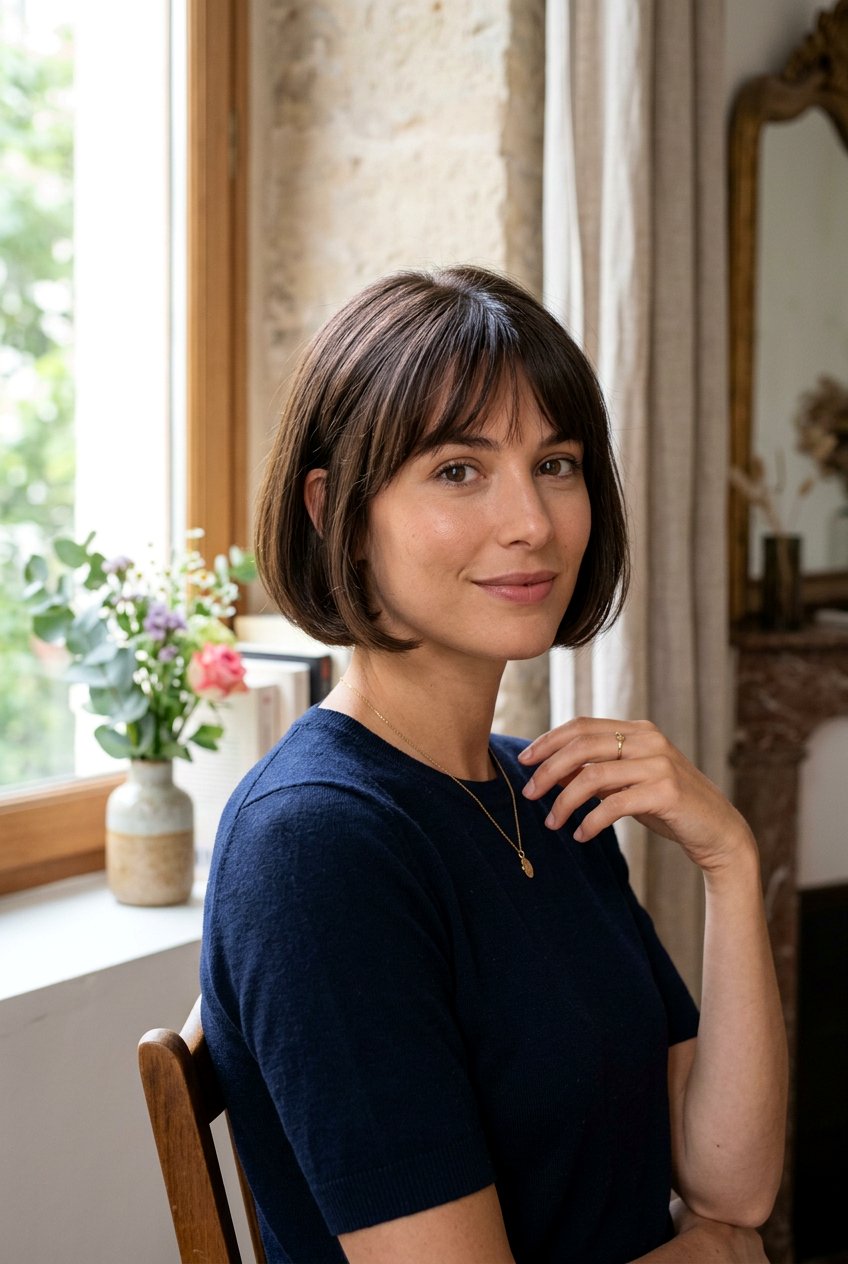 Classic French Bob - 20 ear length bob haircut - 20 ear length bob haircut