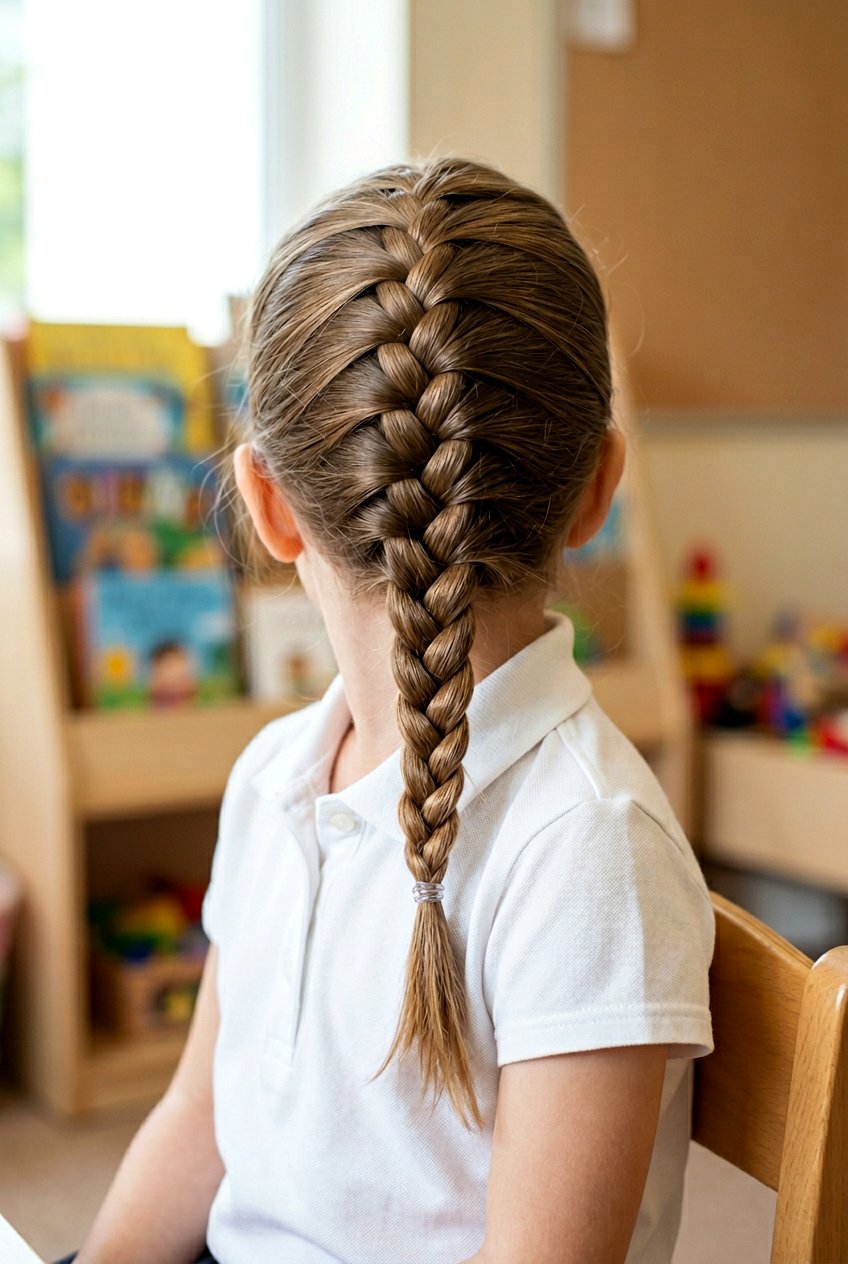 Classic French Braid - 20 easy school hairstyle for preschool girls - 20 easy school hairstyle for preschool girls