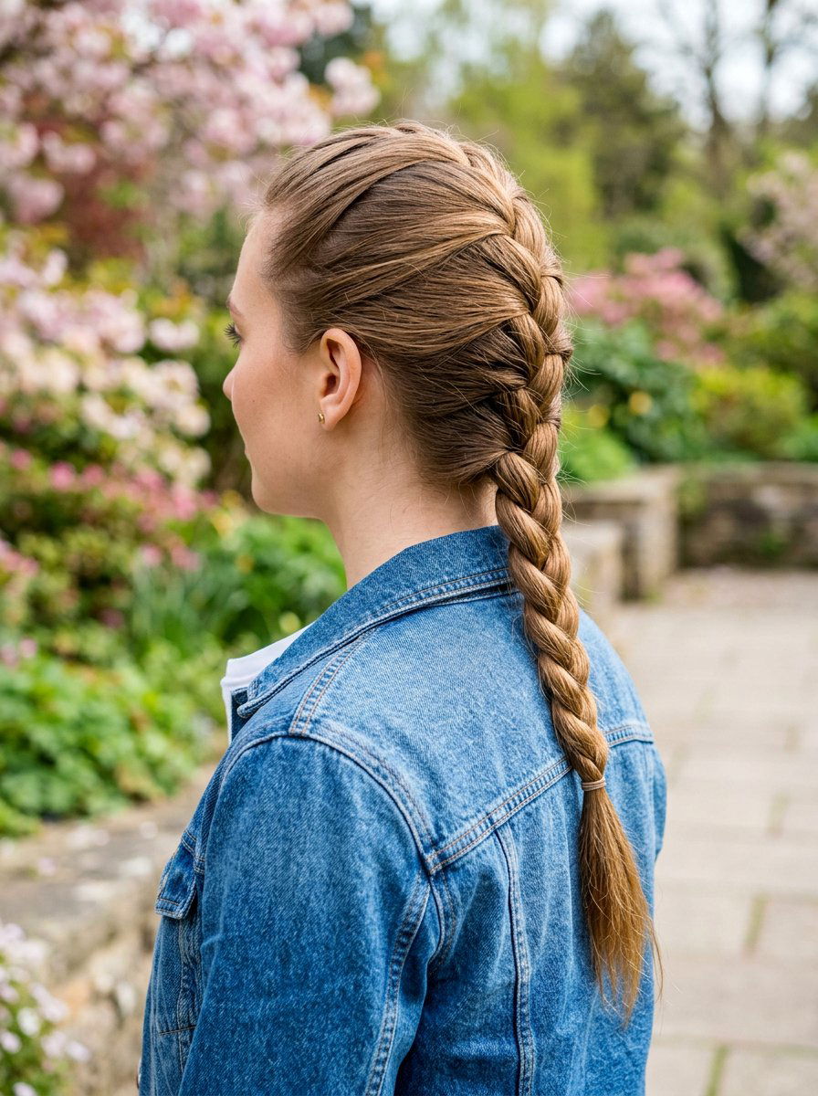 Classic French Braid For Long Hair - 20 simple hairstyle for thick long hair - 20 simple hairstyle for thick long hair