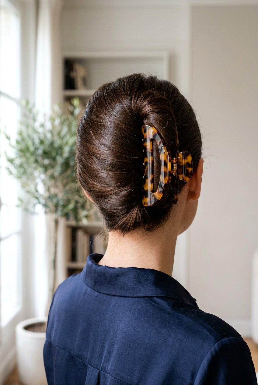 Classic French Twist - 20 windy day claw clip hairstyle - 20 windy day claw clip hairstyle