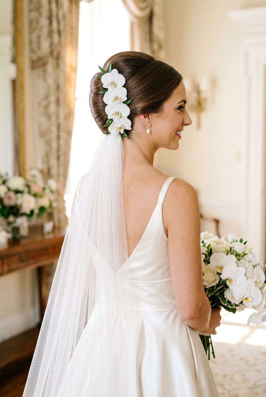 Classic French Twist Bridal Hairstyle - 20 bridal hairstyle for veil and flowers - 20 bridal hairstyle for veil and flowers