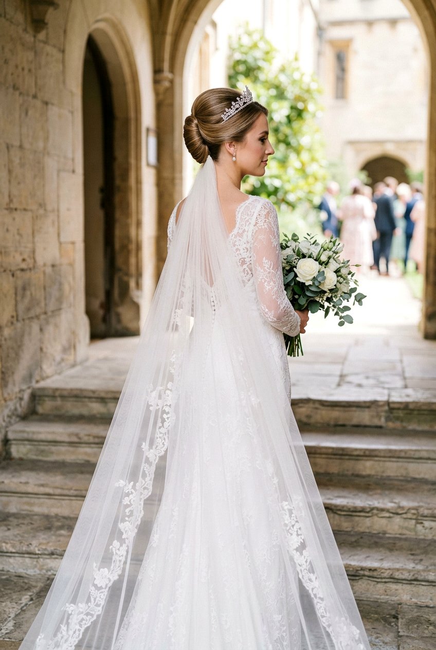 Classic French Twist Updo - 20 bridal hairstyle for veil and tiara - 20 bridal hairstyle for veil and tiara