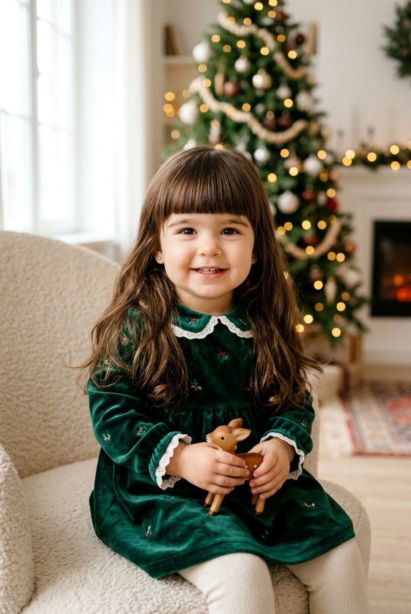 Classic Fringe Haircut - 20 first haircut ideas for baby girls