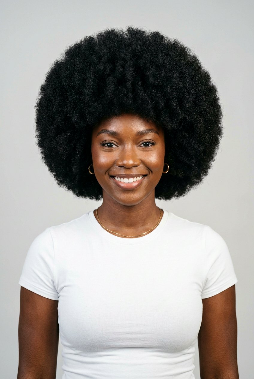 Classic Full Rounded Afro - 20 rounded afro haircut for black women - 20 rounded afro haircut for black women