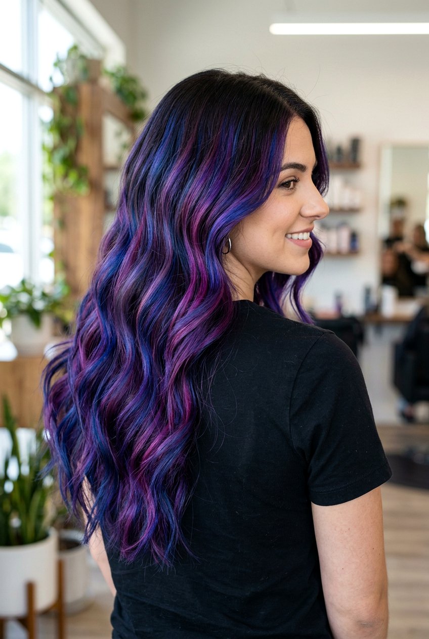 Classic Galaxy Balayage On Dark Hair - 20 galaxy balayage on dark hair - 20 galaxy balayage on dark hair