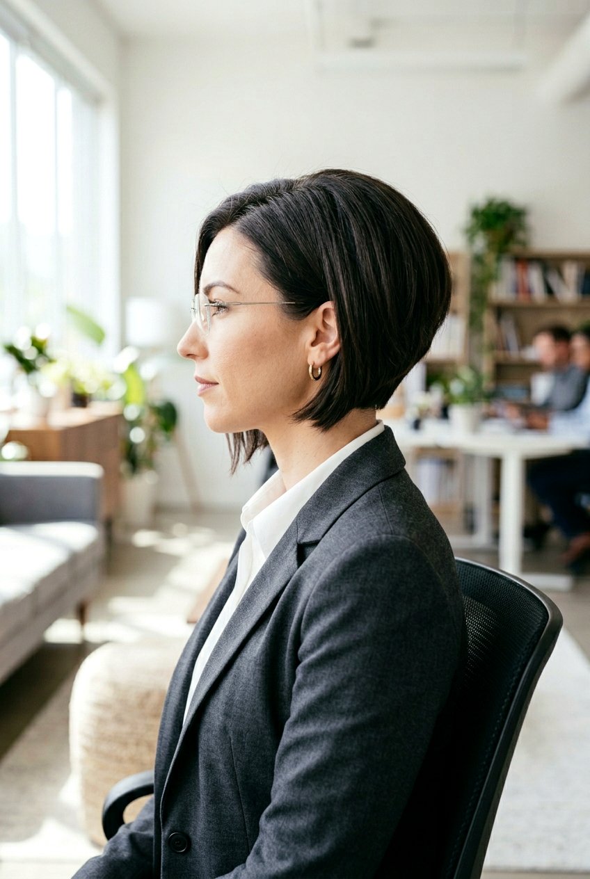 Classic Graduated Bob - 20 hairstyles for women with glasses over 50 - 20 hairstyles for women with glasses over 50