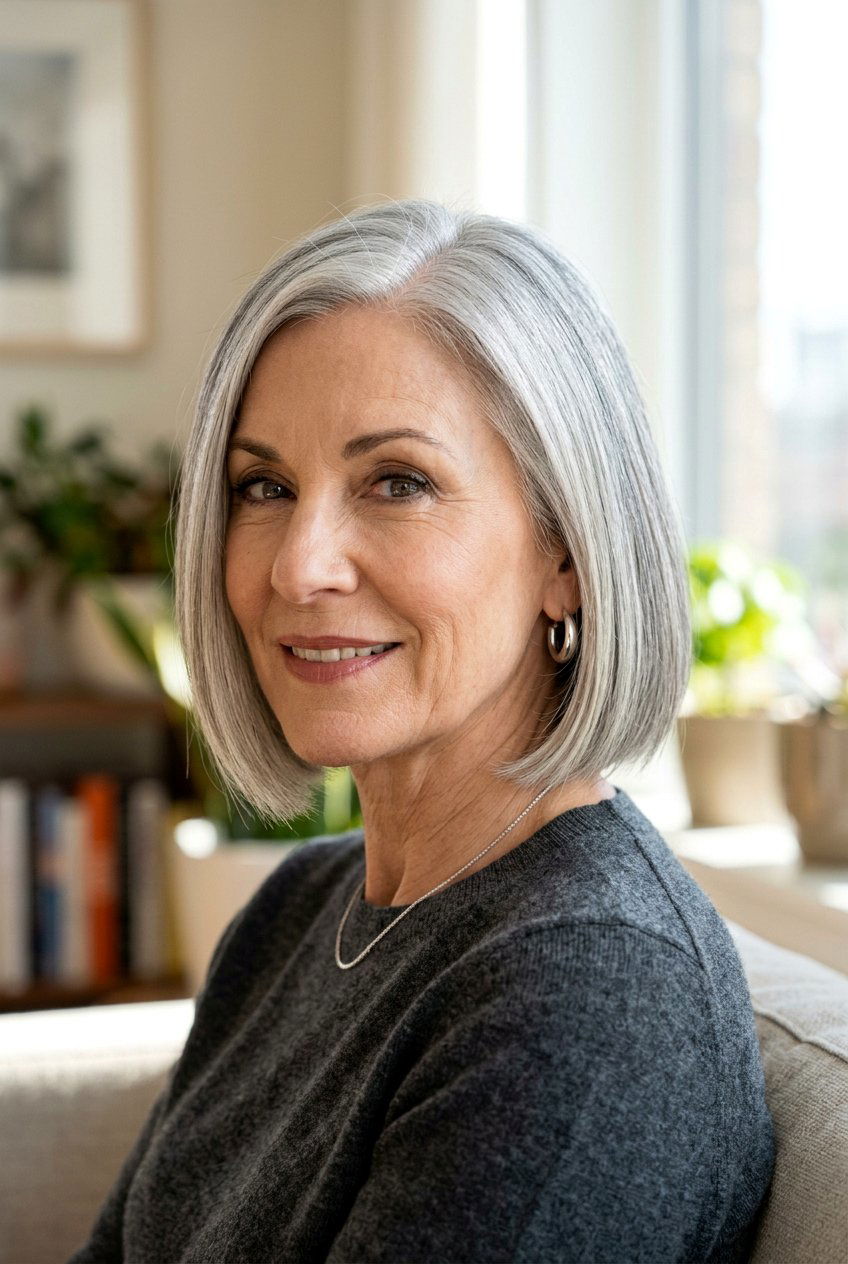 Classic Gray Bob - 20 gray bob hairstyles - 20 gray bob hairstyles