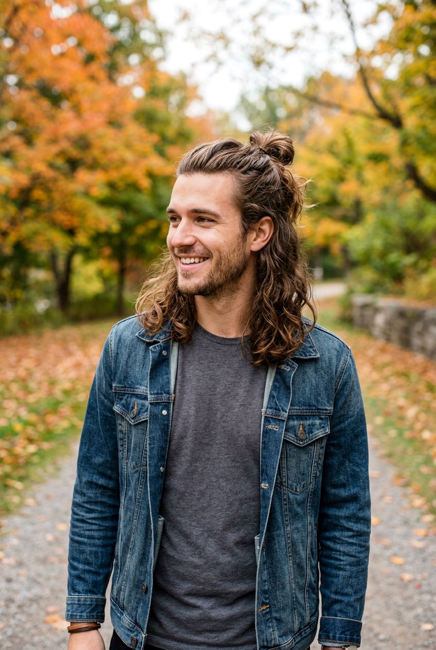 Classic Half Up Man Bun - 20 half up man bun hairstyle - 20 half up man bun hairstyle