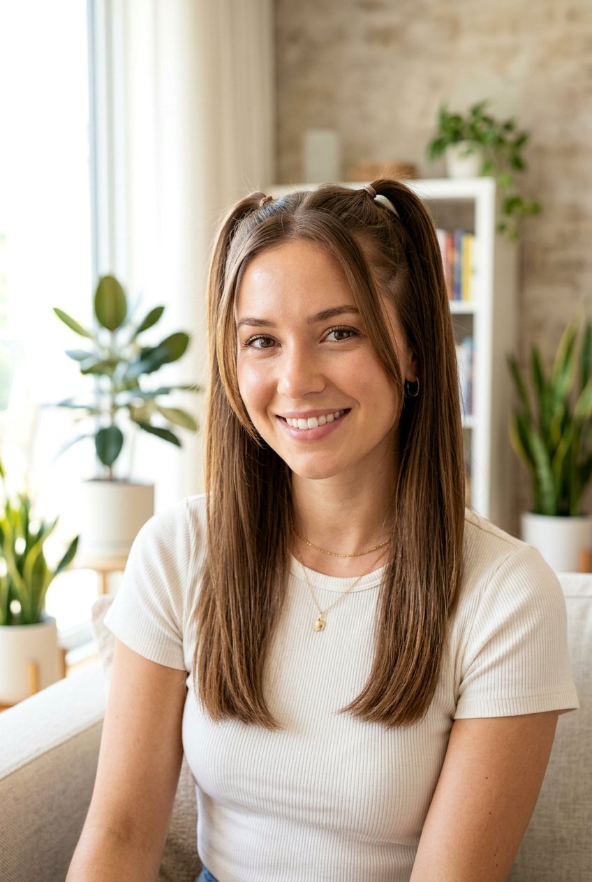Classic Half Up Pigtails - 20 half up pigtail hairstyles - 20 half up pigtail hairstyles