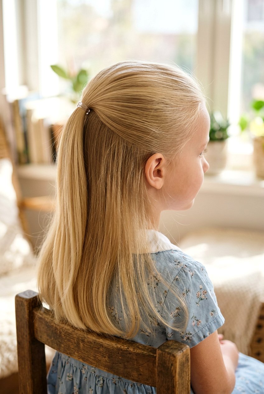 Classic Half Up Ponytail - 20 half up ponytail for little girls - 20 half up ponytail for little girls