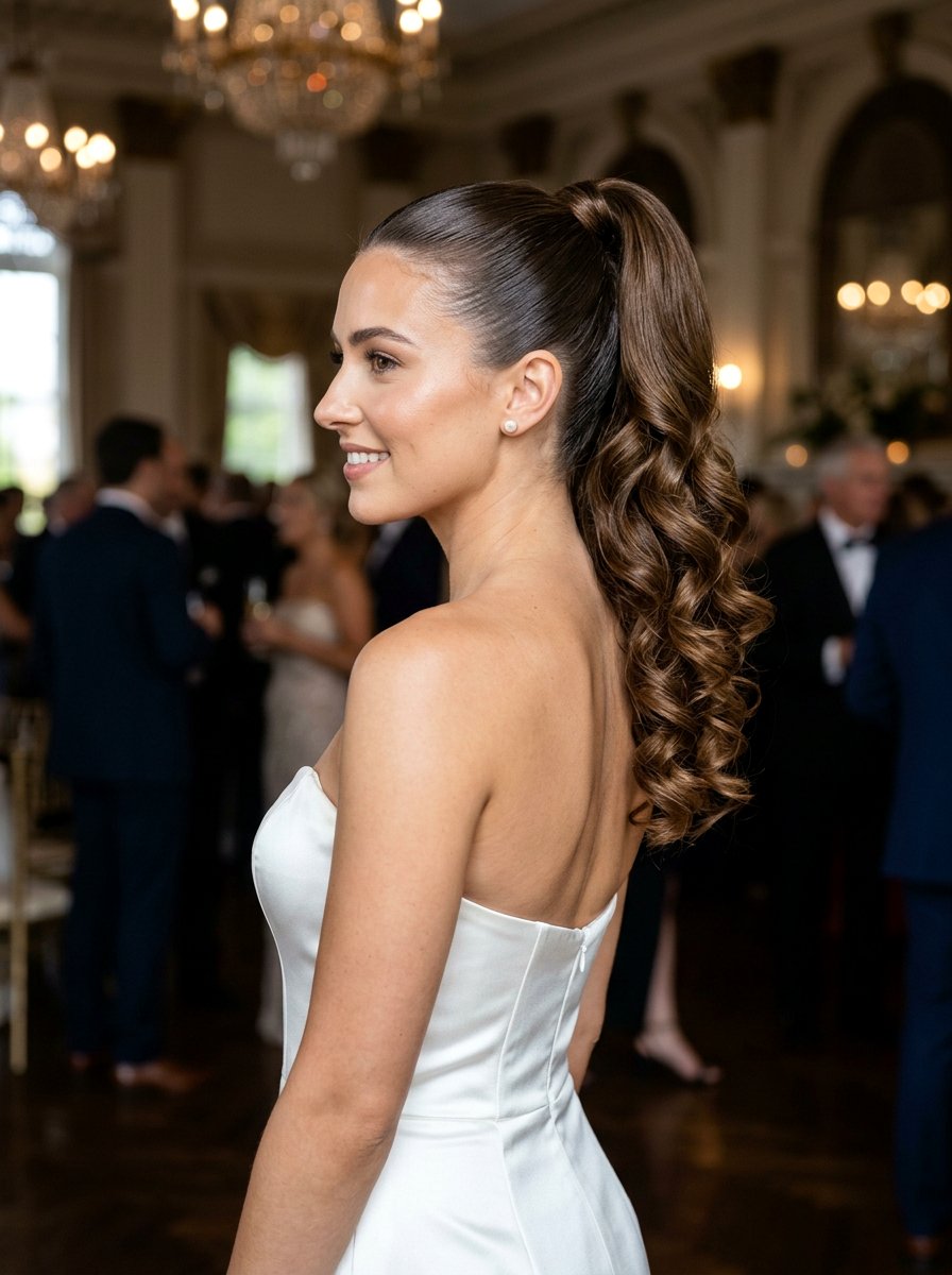 Classic High Sleek Ponytail With Bouncy Curls - 20 sleek prom ponytail with curls - 20 sleek prom ponytail with curls
