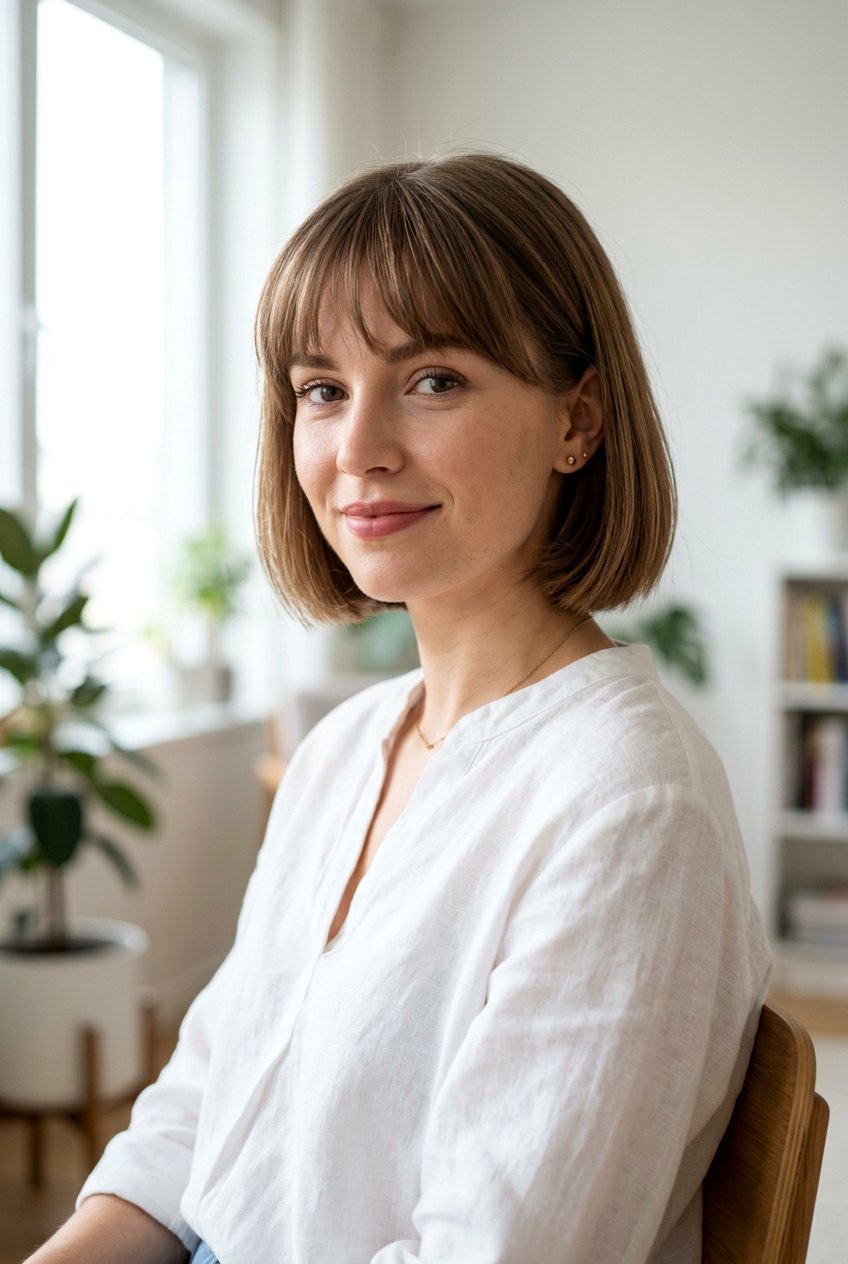 Classic Jaw Length French Bob With Fringe - 20 jaw length french bob - 20 jaw length french bob