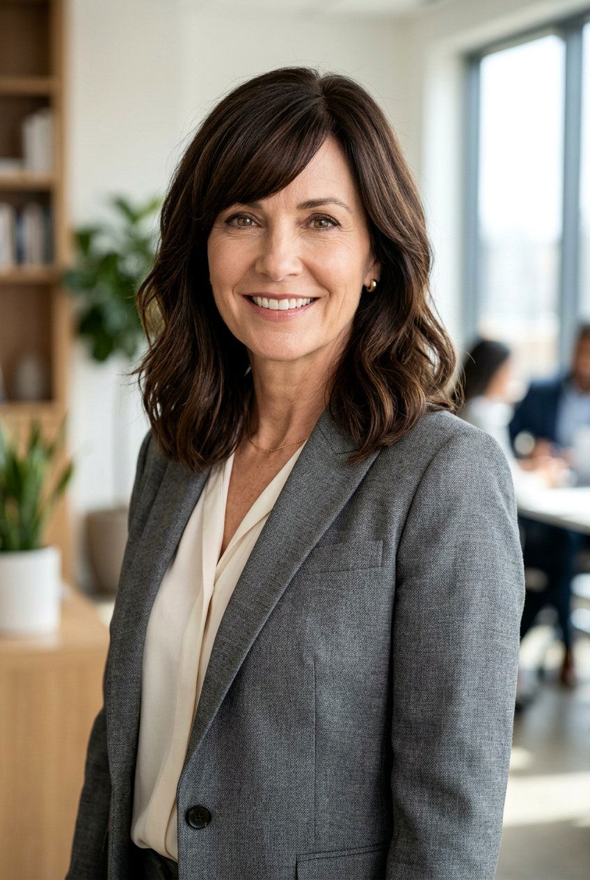 Classic Lob With Long Side Bangs - 20 side swept fringe for women over 50 - 20 side swept fringe for women over 50