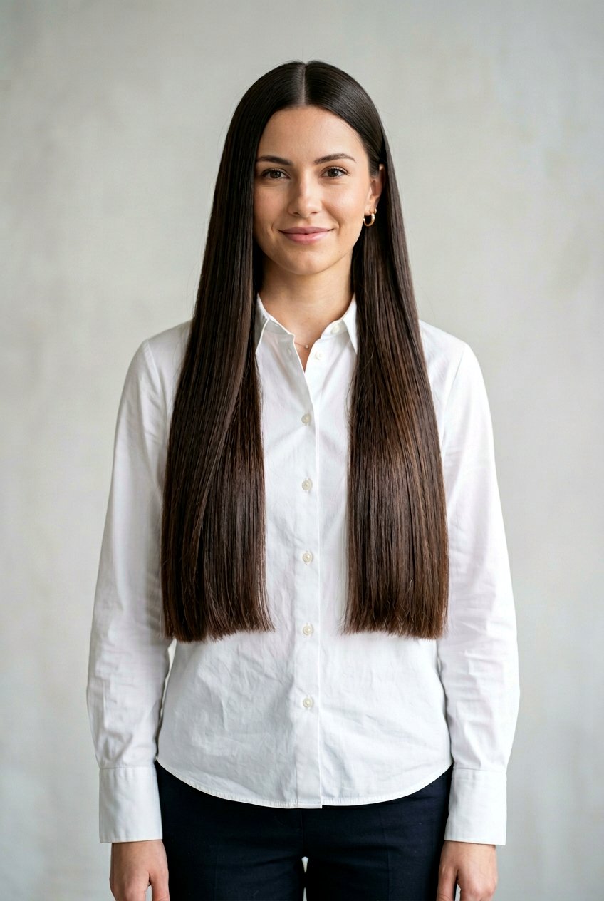 Classic Long Blunt Cut With Middle Part - 20 long blunt haircut for straight hair - 20 long blunt haircut for straight hair