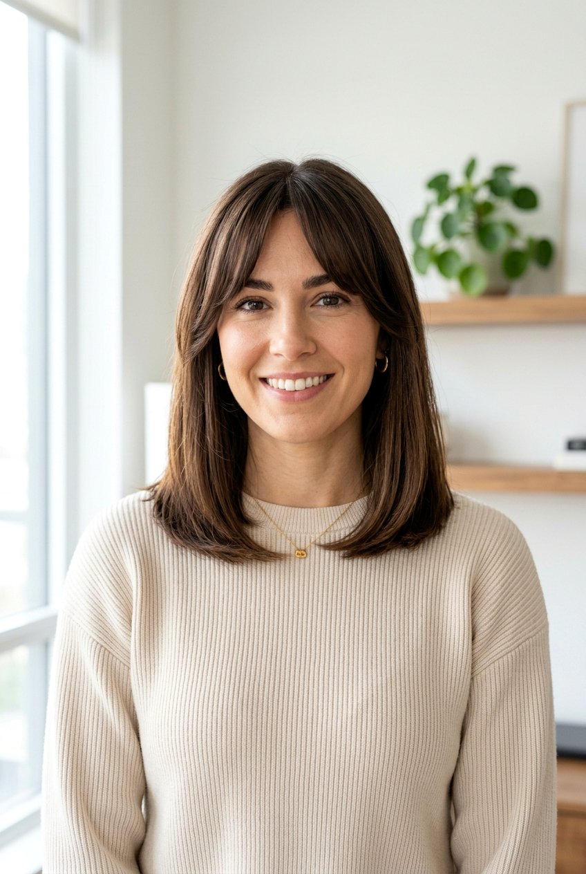 Classic Long Bob With Curtain Bangs - 20 long bob with curtain bangs - 20 long bob with curtain bangs