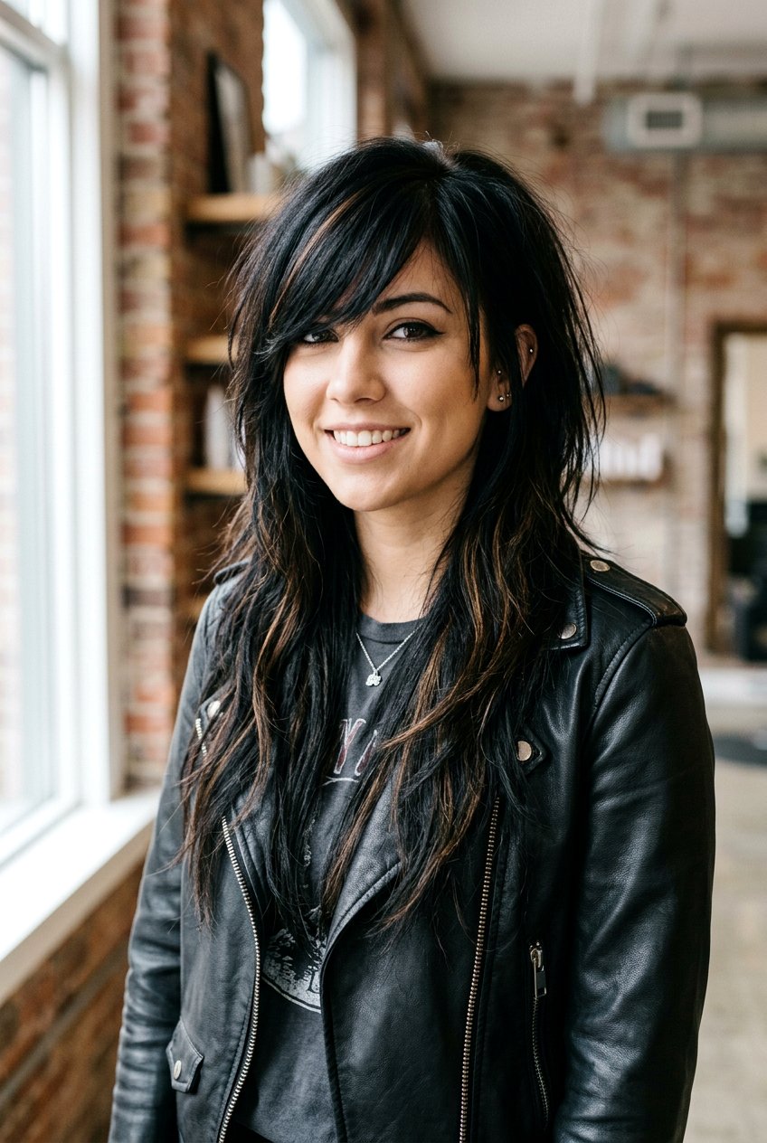 Classic Long Emo Shag - 20 emo shag haircut women - 20 emo shag haircut women