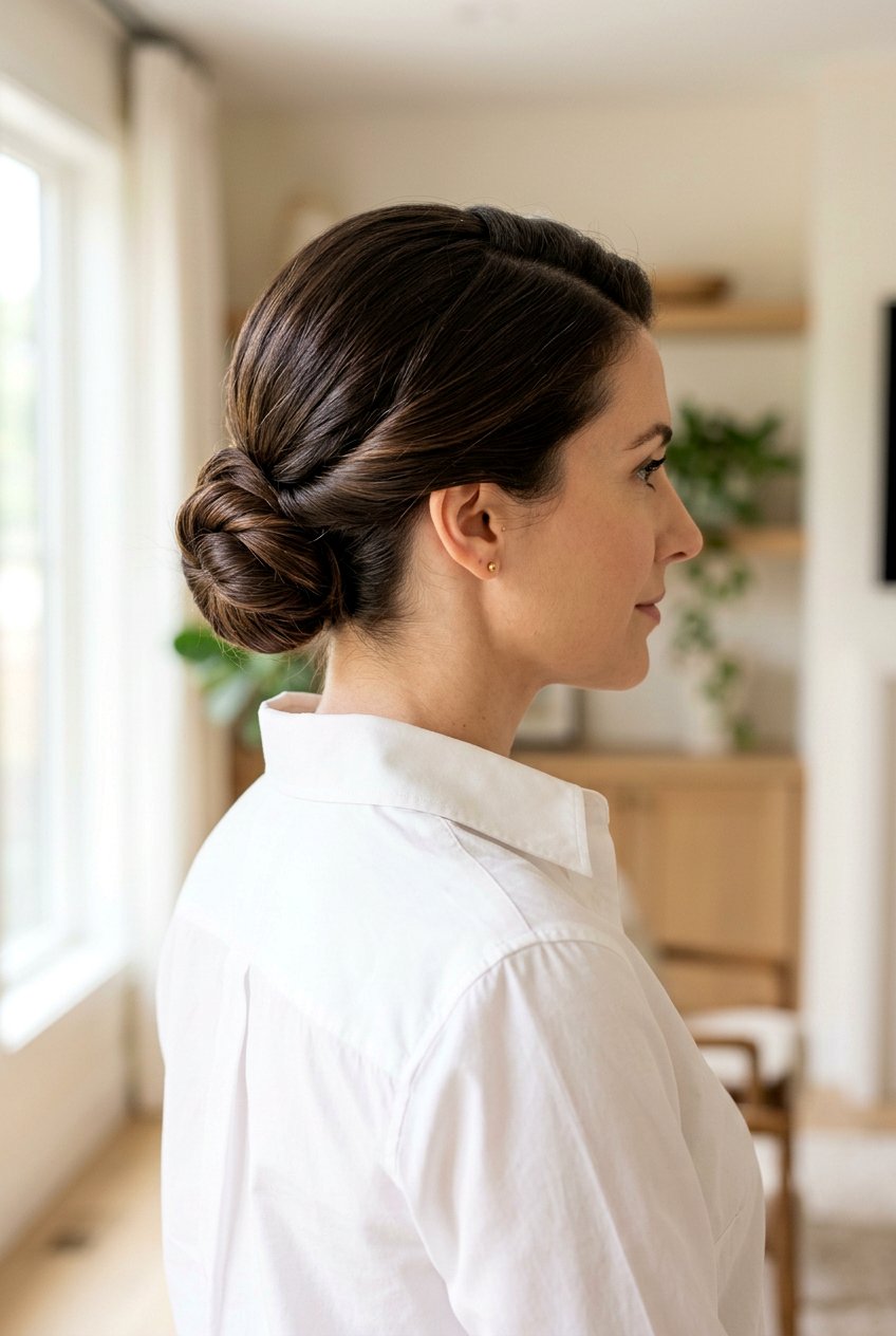 Classic Low Bun - 20 library friendly hairstyles - 20 library friendly hairstyles