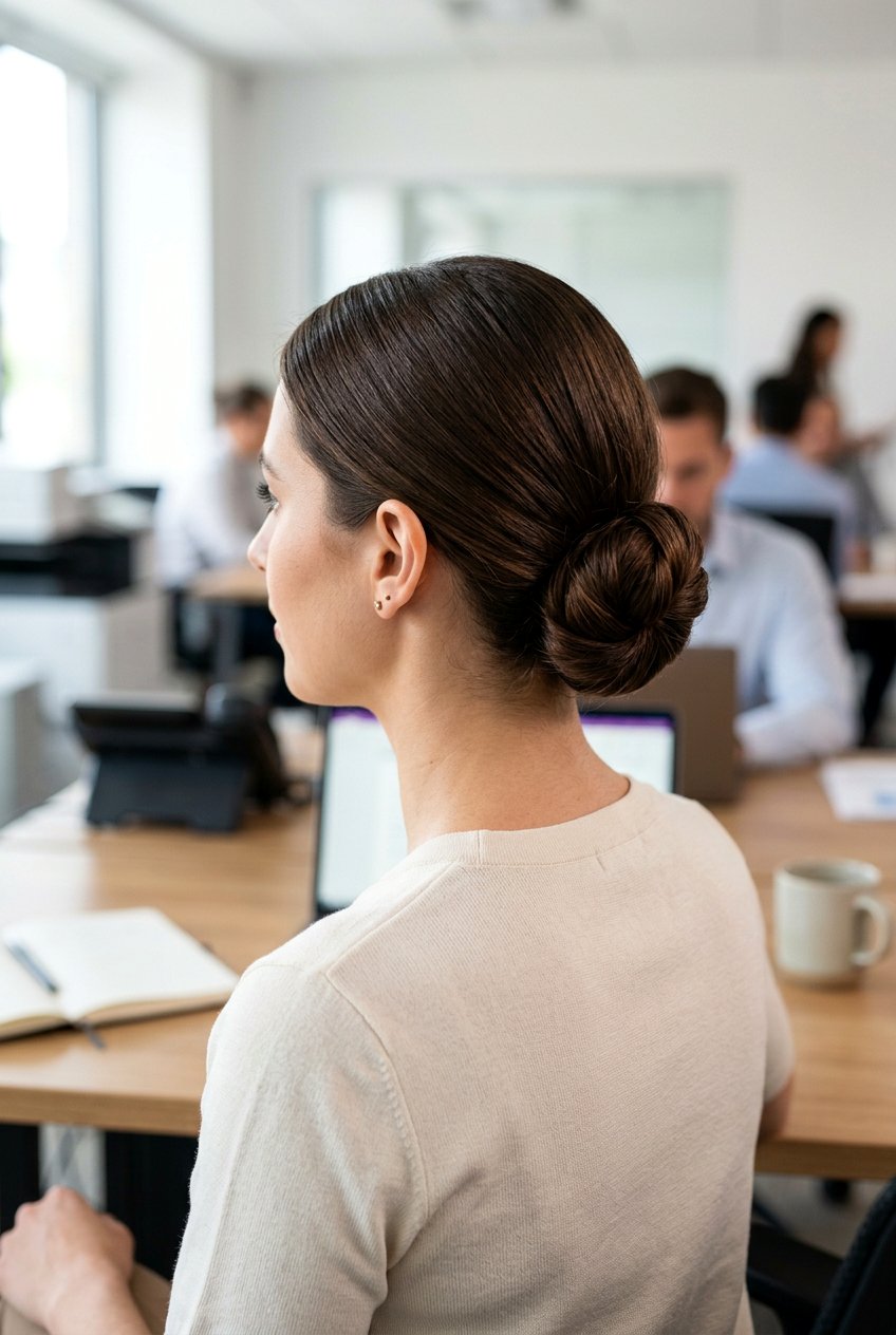 Classic Low Bun For Everyday Office - 20 neat low bun for office - 20 neat low bun for office