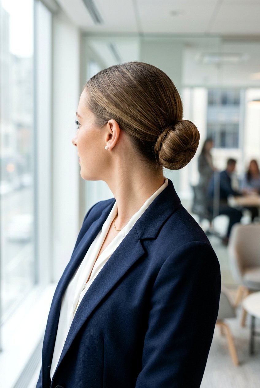 Classic Low Bun For Office - 20 corporate hairstyles for women - 20 corporate hairstyles for women