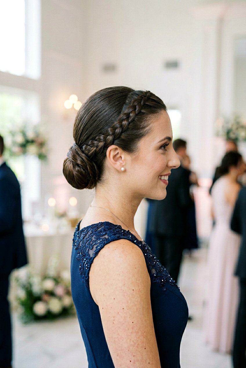 Classic Low Bun With Side Braid - 20 festive low bun with braid - 20 festive low bun with braid