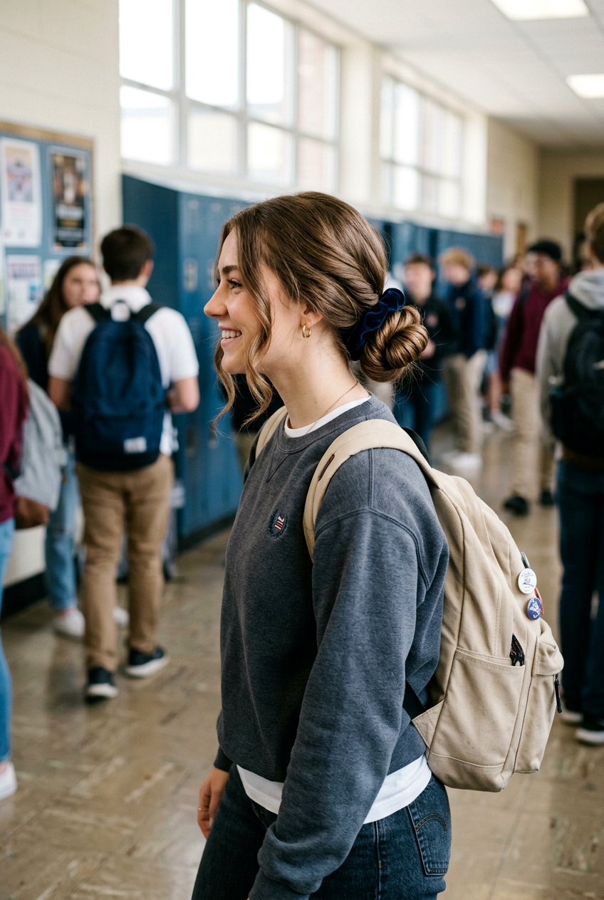 Classic Low Bun for School - 20 no heat hairstyles for school - 20 no heat hairstyles for school