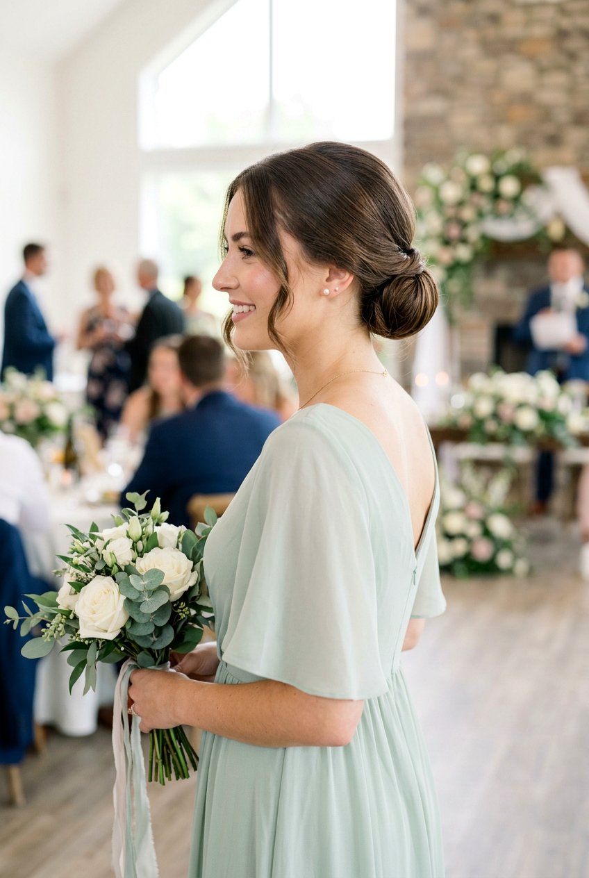 Classic Low Chignon For Bridesmaids - 20 bridesmaid low bun hairstyle - 20 bridesmaid low bun hairstyle