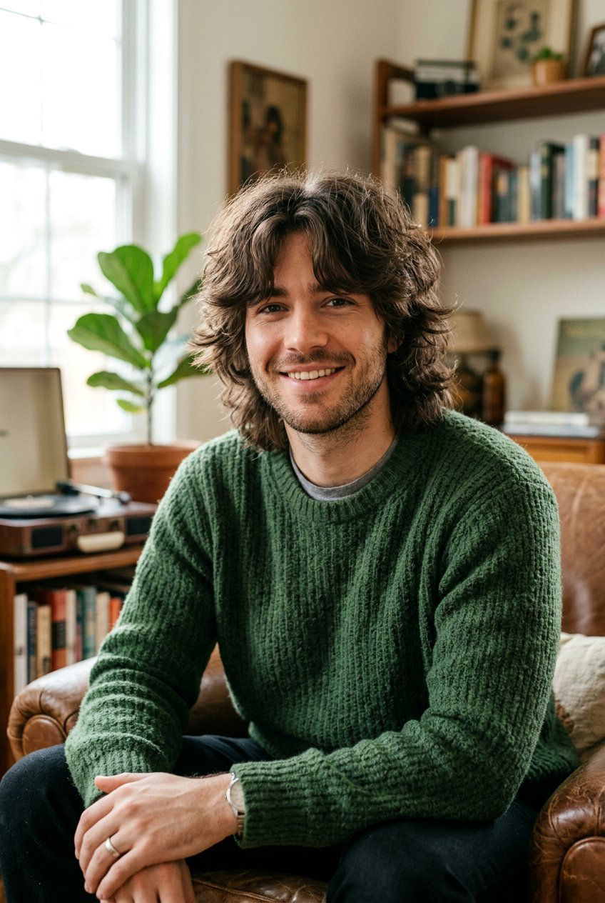 Classic Men Wolf Cut With Curtain Fringe - 20 men wolf cut with curtain fringe - 20 men wolf cut with curtain fringe