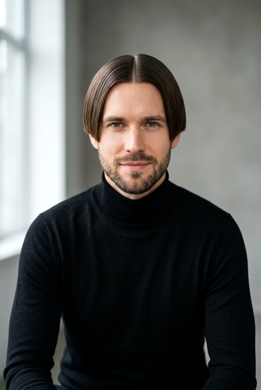 Classic Middle Part - 20 curtain haircut for straight hair men - 20 curtain haircut for straight hair men