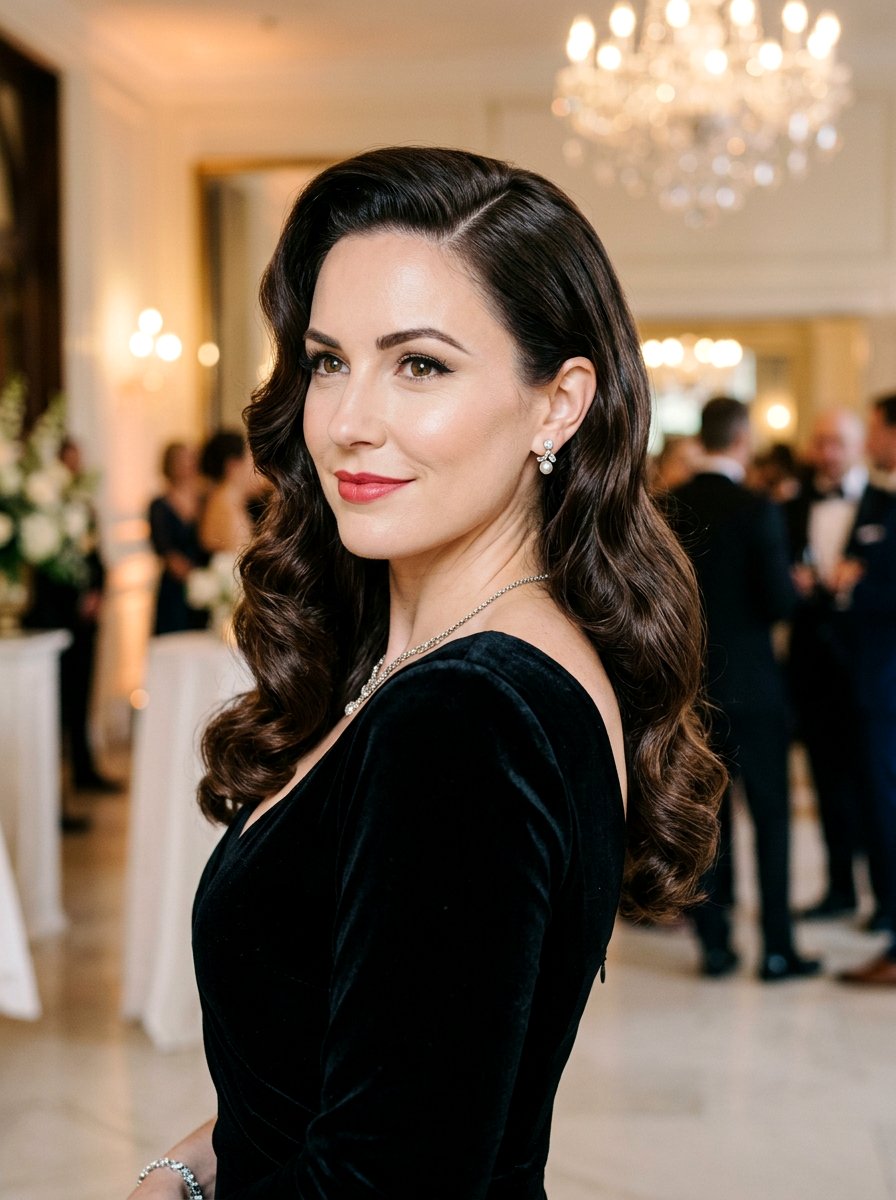 Classic Old Hollywood Side Part Curls - 20 old hollywood side swept curls - 20 old hollywood side swept curls