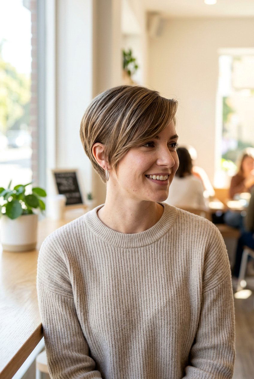 Classic Pixie Cut With Long Side Fringe - 20 pixie cut with long fringe - 20 pixie cut with long fringe