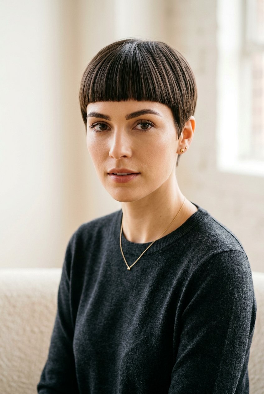 Classic Pixie With Blunt Bangs - 20 office pixie with long bangs - 20 office pixie with long bangs