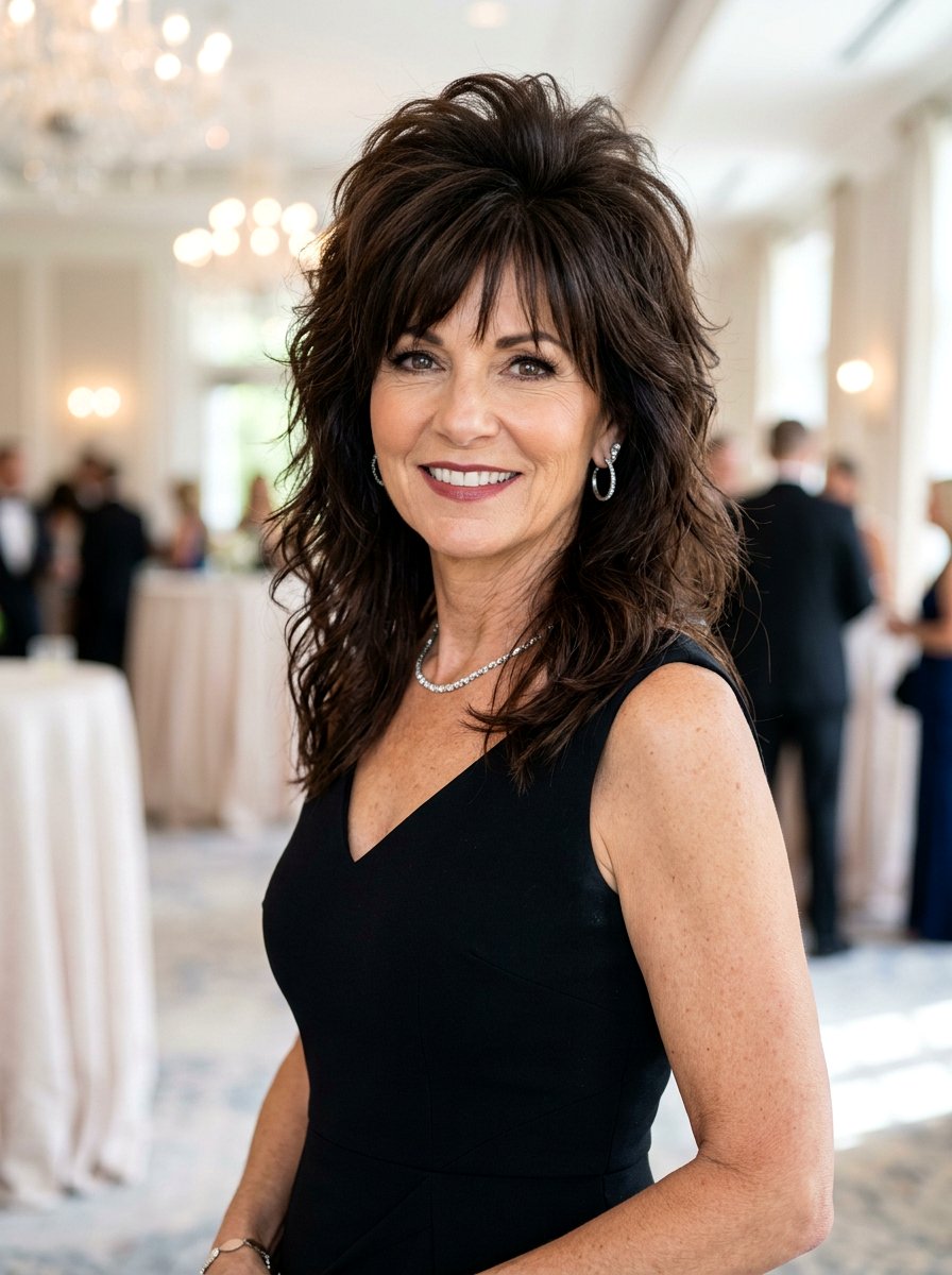 Classic Shag With Crown Layers - 20 shag haircut for thin hair over 50 - 20 shag haircut for thin hair over 50