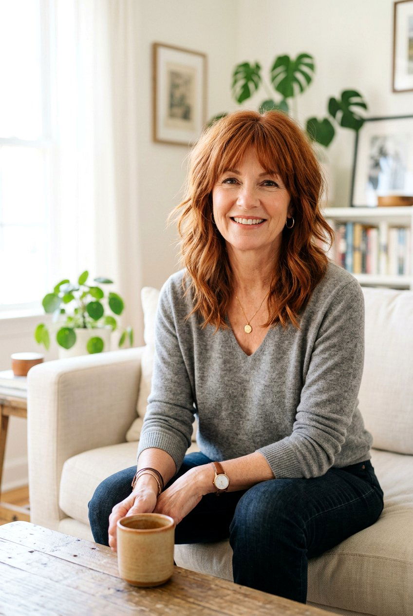 20 Flattering Layered Haircuts for Women Over 50 With Round Face