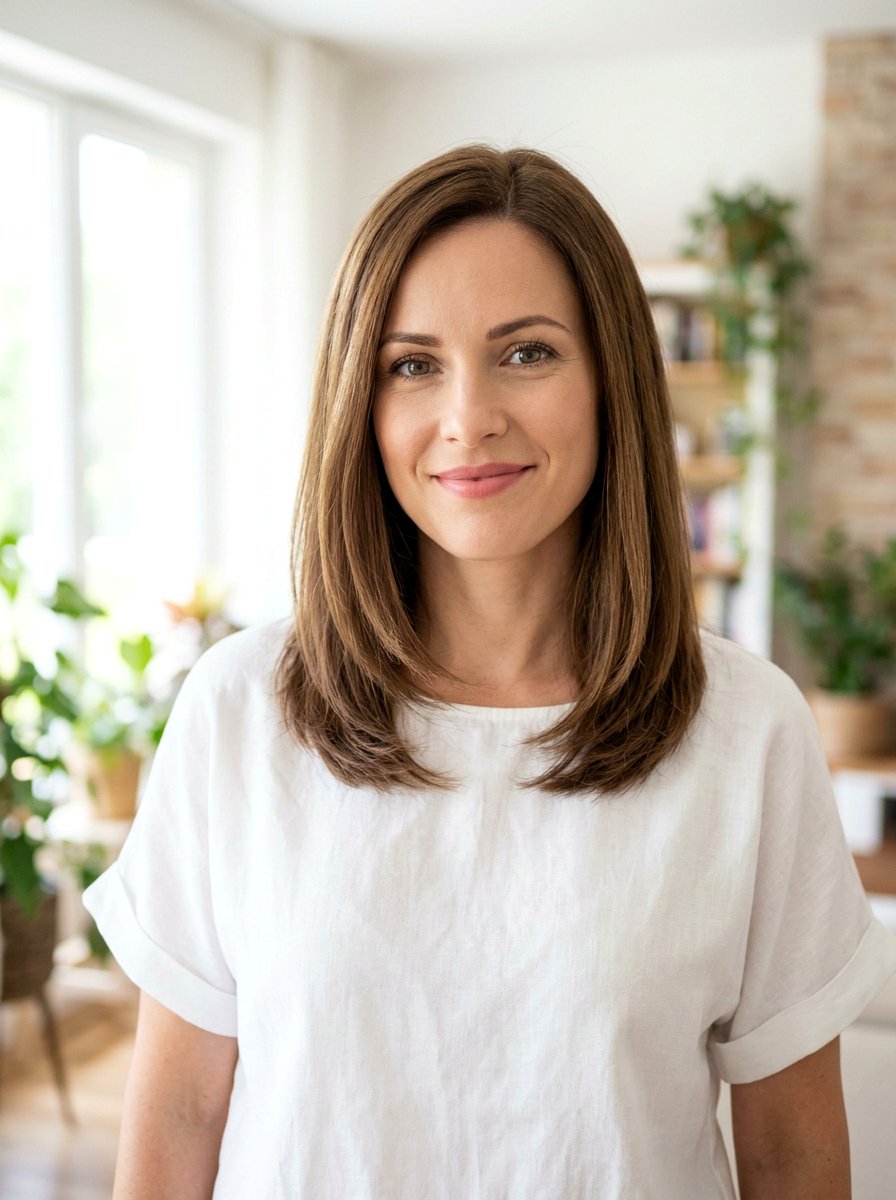 Classic Shoulder Length Cut With Feathered Ends - 20 shoulder length haircut with feathered ends - 20 shoulder length haircut with feathered ends