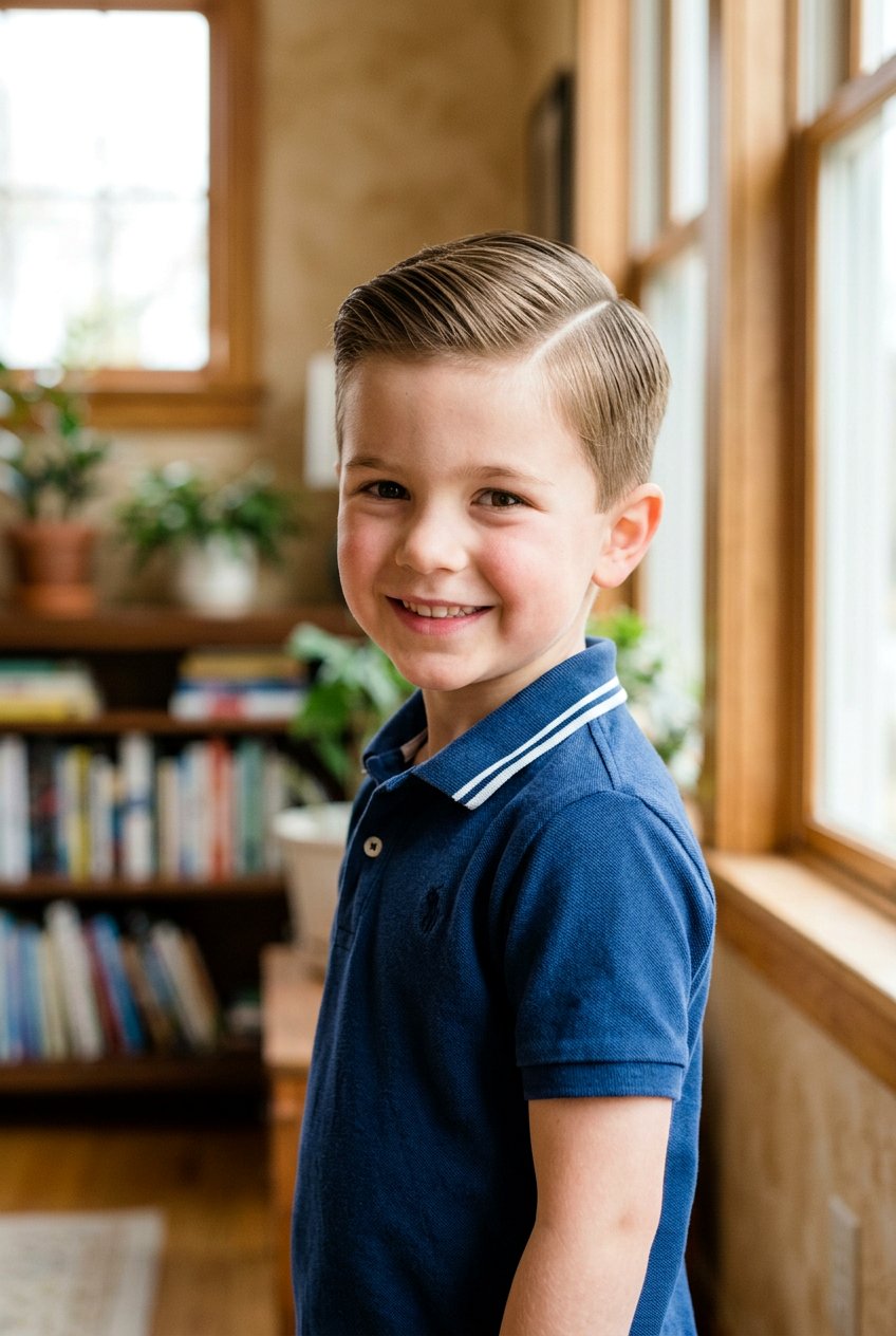 Classic Side Part - 20 little boy long top short sides haircut - 20 little boy long top short sides haircut