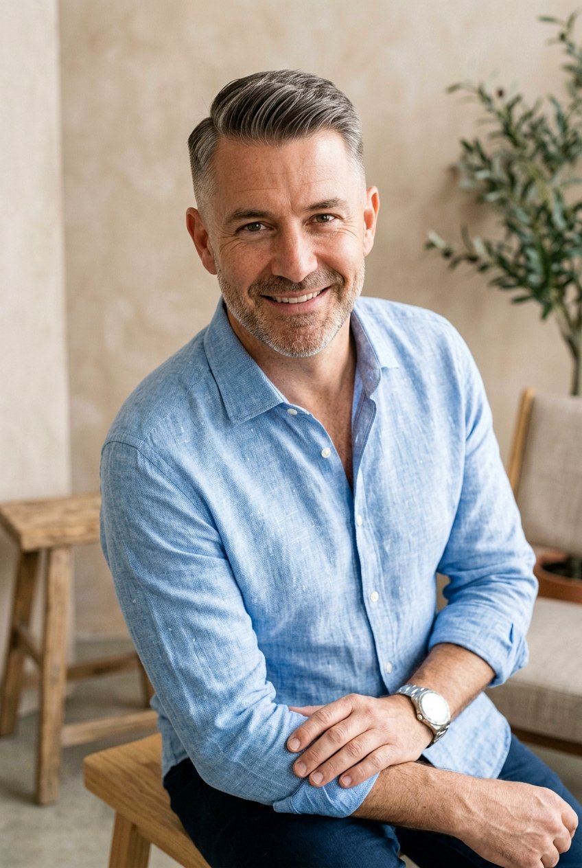 Classic Side Part For Dad With Short Hair - 20 family photo hairstyles - 20 family photo hairstyles