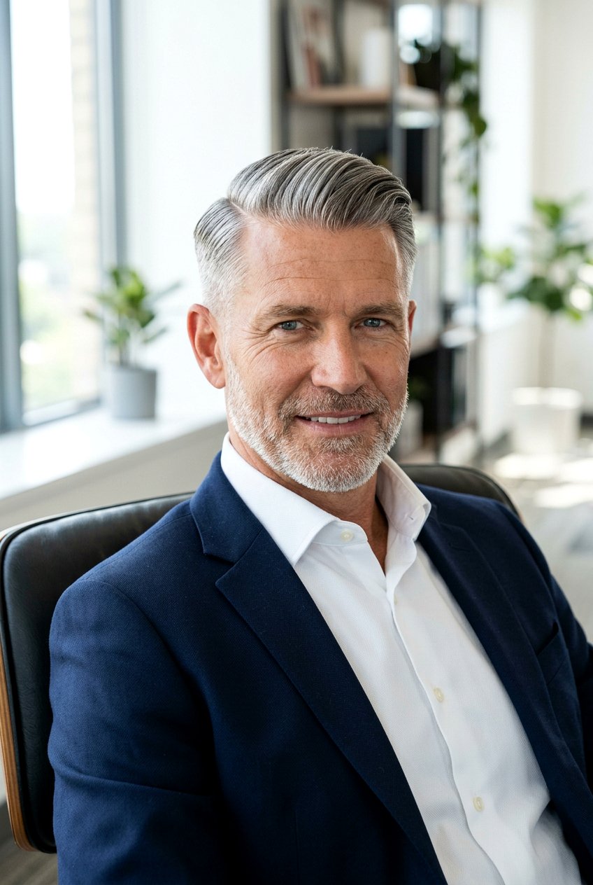 Classic Side Part Gray Hair - 20 men haircut ideas for gray hair - 20 men haircut ideas for gray hair