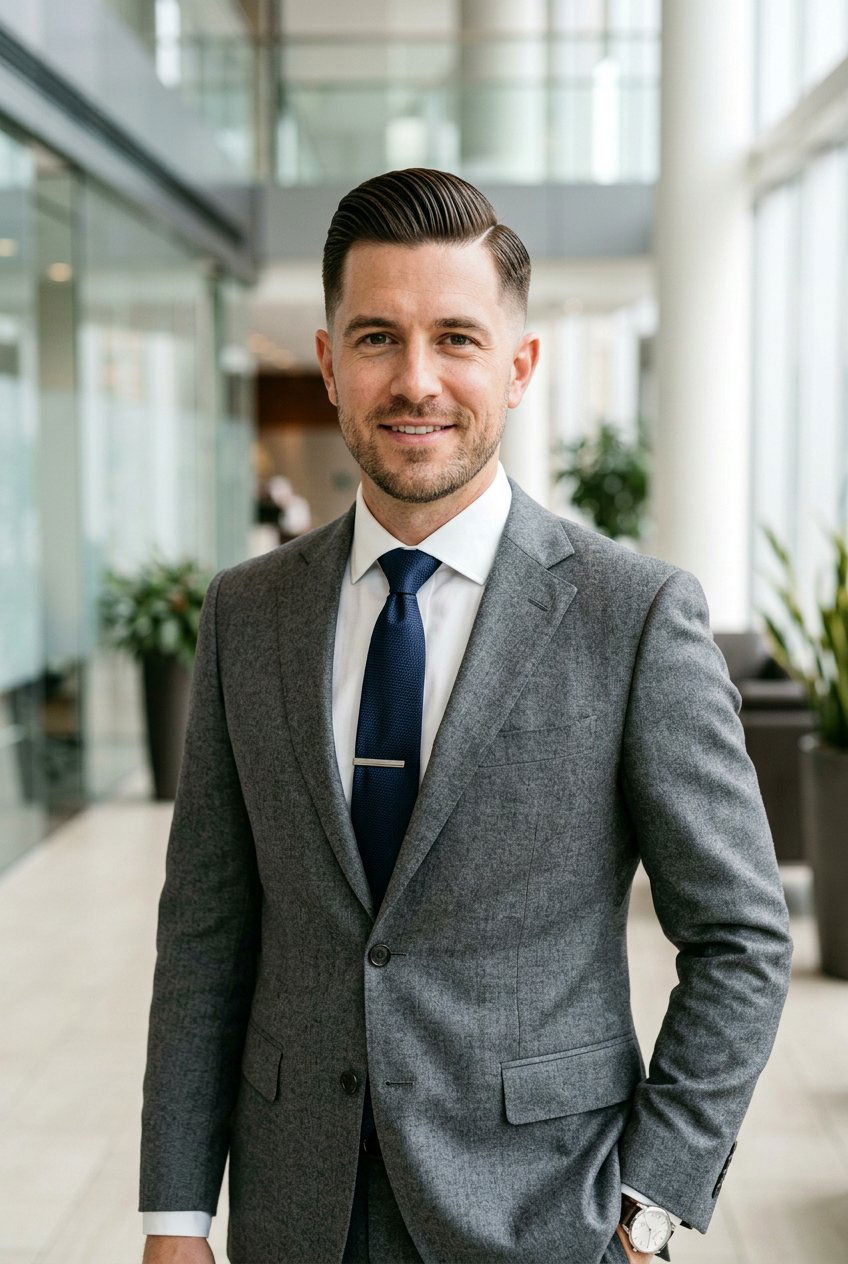 Classic Side Part Haircut - 20 men haircut for round full face - 20 men haircut for round full face