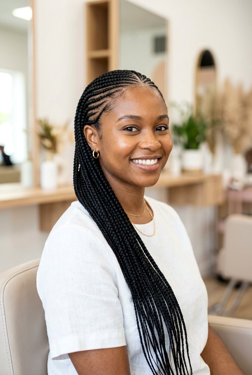 Classic Side Swept Lemonade Braids - 20 lemonade braids hairstyles - 20 lemonade braids hairstyles