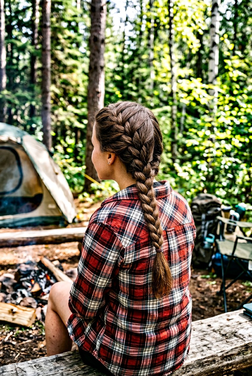 Classic Single French Braid - 20 camping hairstyles for women - 20 camping hairstyles for women