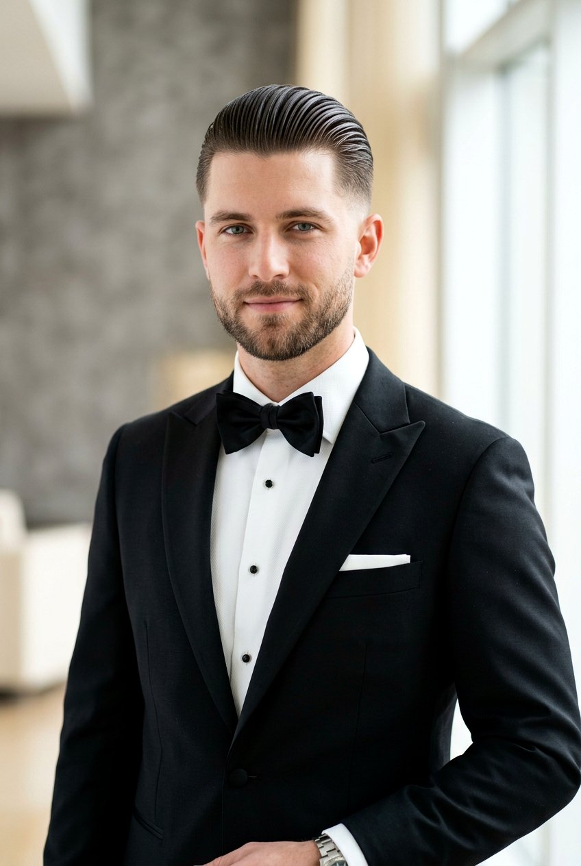 Classic Slick Back Taper Fade Men - 20 slick back taper fade men - 20 slick back taper fade men